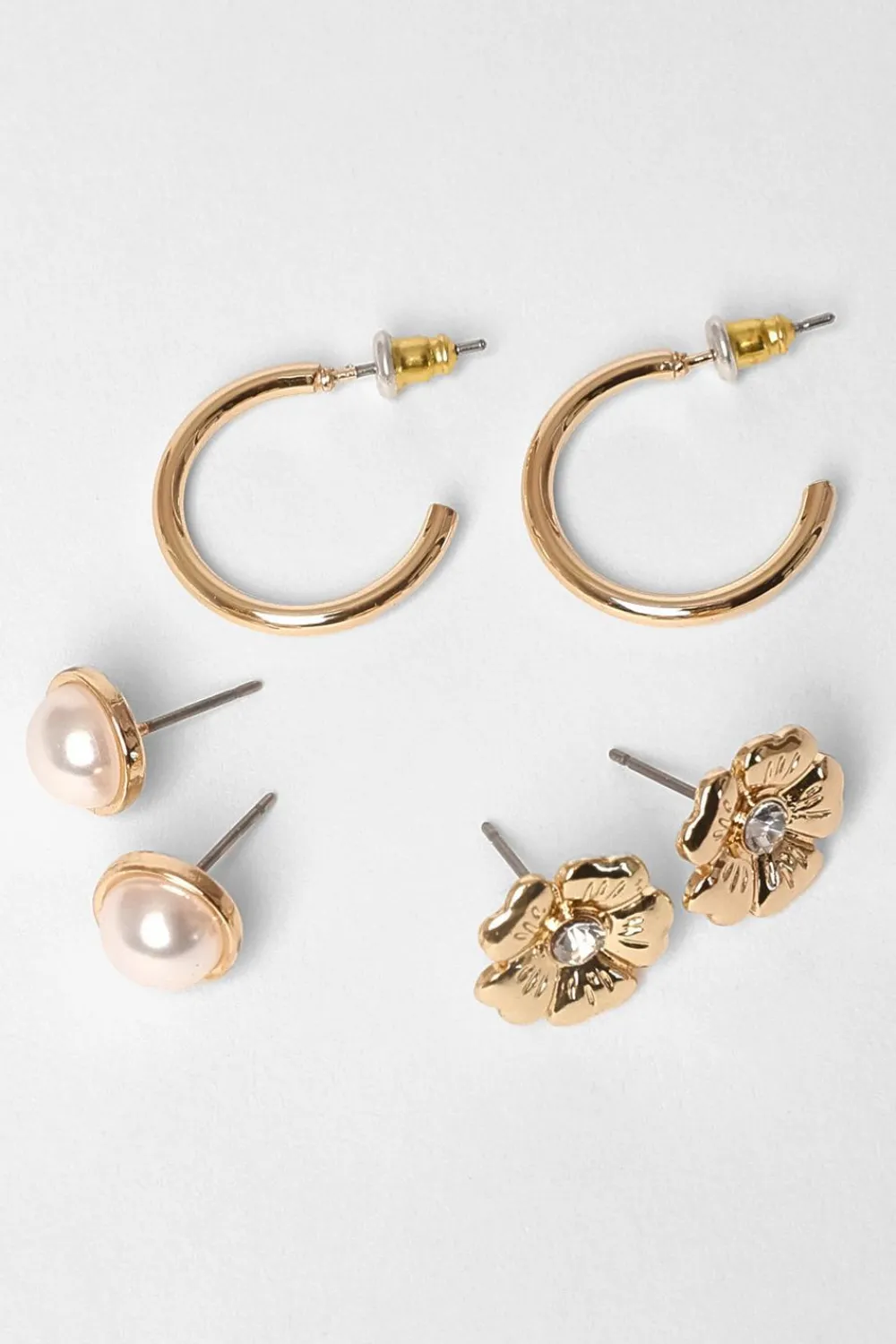 Quiz Jewellery Sets|Jewellery>Gold Floral Stud Earring Set