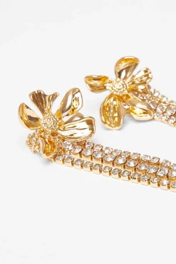 Quiz Wedding Accessories|Jewellery>Gold Flower Fringe Earrings