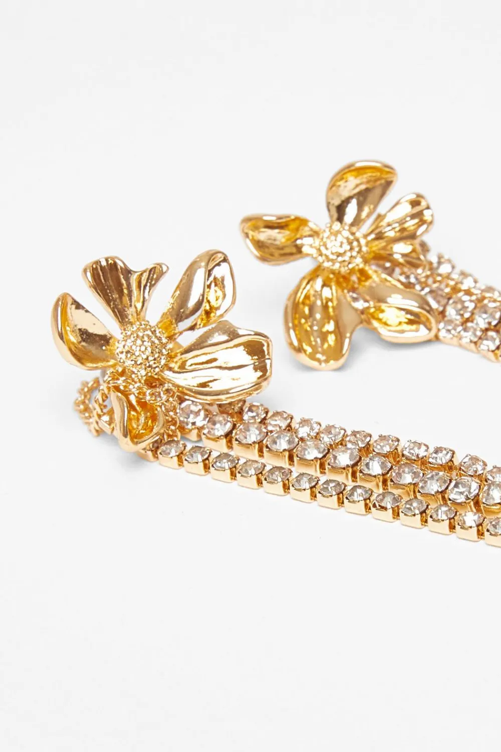 Quiz Wedding Accessories|Jewellery>Gold Flower Fringe Earrings