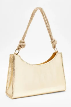 Quiz Bags|Shoe & Bag Sets>Gold Foil Knot Shoulder Bag