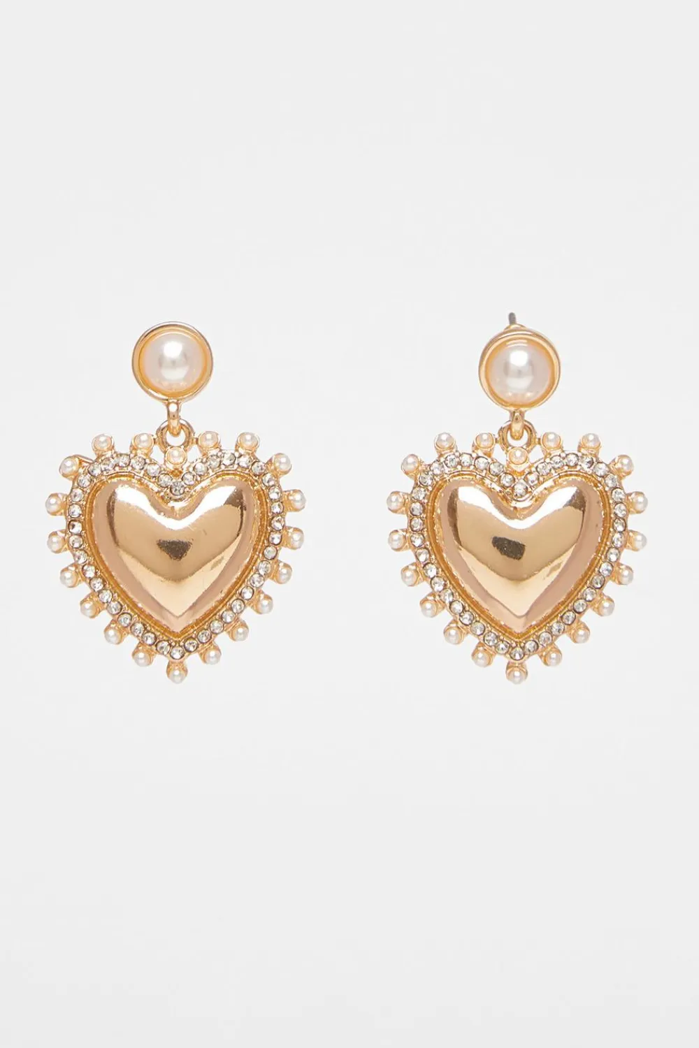 Quiz Jewellery|Holiday Accessories>Gold Heart Drop Earrings