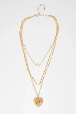Quiz Jewellery|Holiday Accessories>Gold Heart Pendant Necklace
