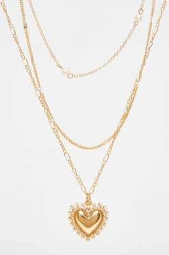 Quiz Jewellery|Holiday Accessories>Gold Heart Pendant Necklace
