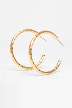 Quiz Jewellery|Holiday Accessories>Gold Large Twisted Hoop Earrings