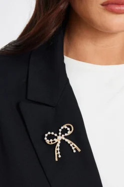 Quiz Wedding Accessories|Occasion Accessories>Gold Pearl Bow Brooch