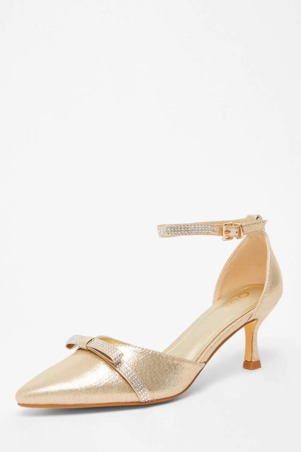 Quiz Sandals|Occasion Shoes>Shimmer Bow Court Heels