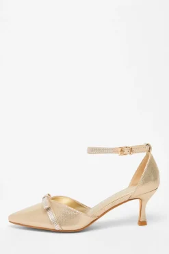 Quiz Sandals|Occasion Shoes>Shimmer Bow Court Heels