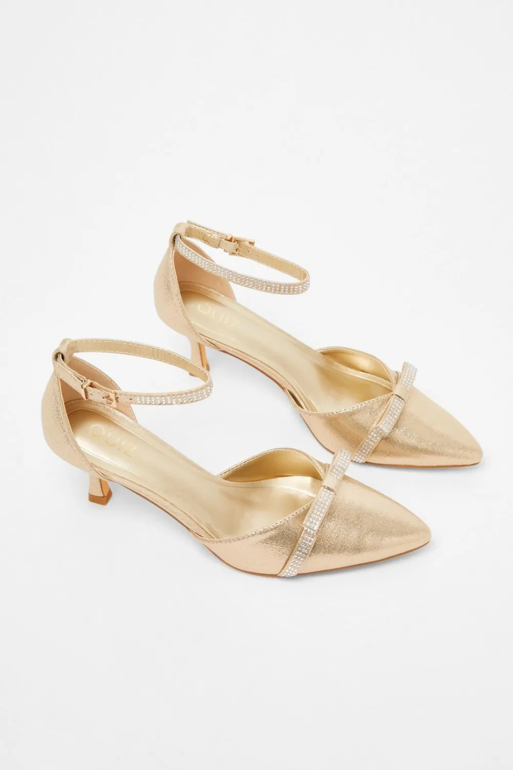 Quiz Sandals|Occasion Shoes>Shimmer Bow Court Heels
