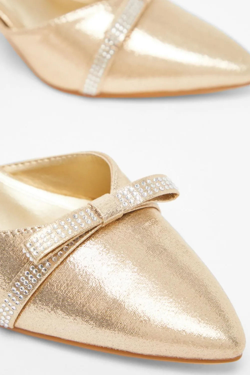 Quiz Sandals|Occasion Shoes>Shimmer Bow Court Heels