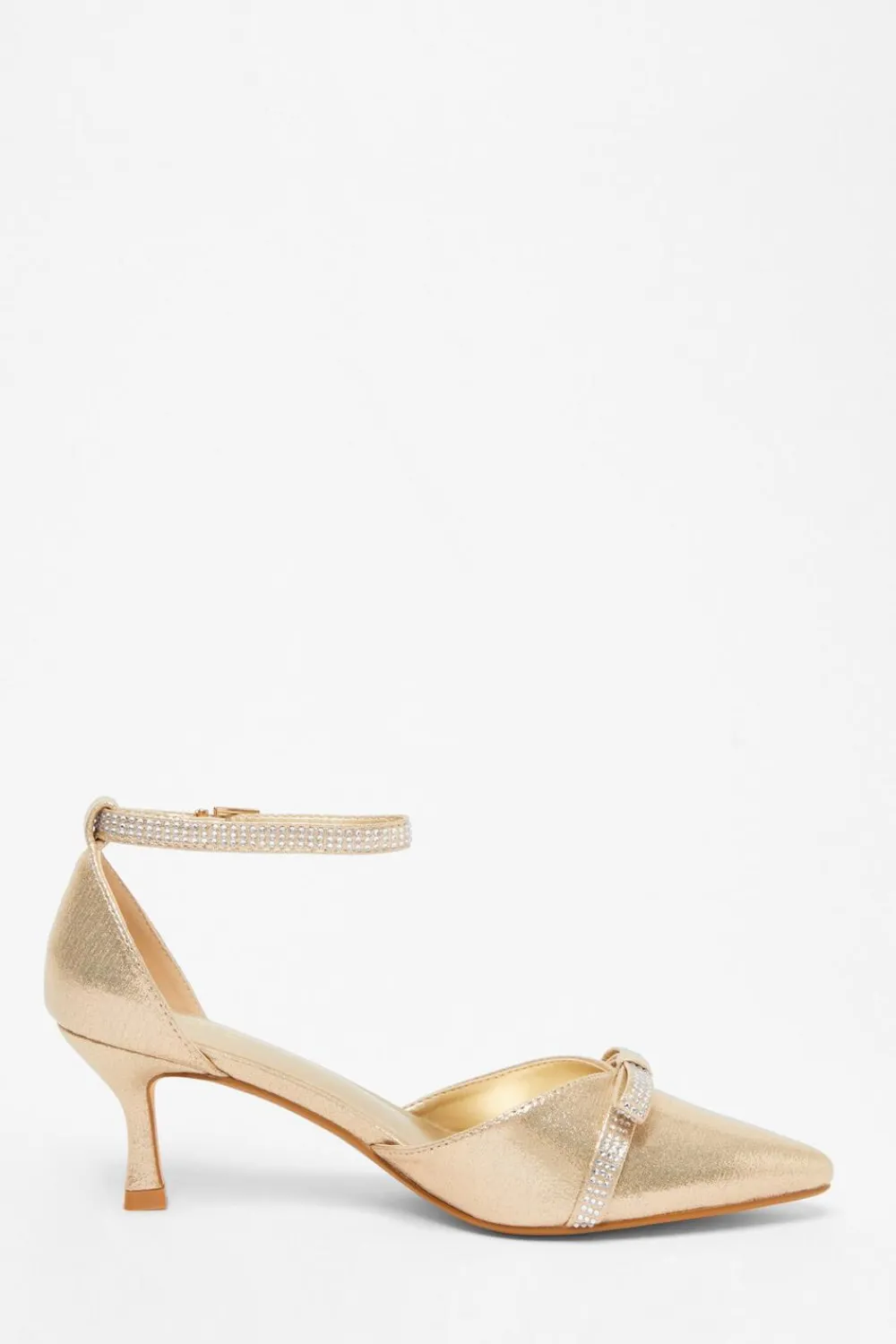 Quiz Sandals|Occasion Shoes>Shimmer Bow Court Heels