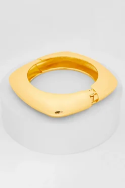 Quiz Jewellery>Gold Square Cuff Bracelet