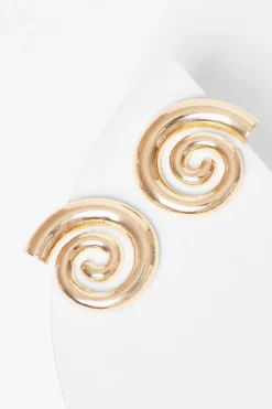 Quiz Jewellery|Holiday Accessories>Gold Swirl Earrings