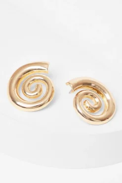 Quiz Jewellery|Holiday Accessories>Gold Swirl Earrings