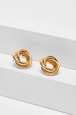 Quiz Jewellery|Earrings>Gold Swirl Stud Earrings