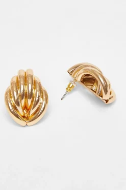 Quiz Jewellery|Earrings>Gold Textured Tear Drop Earrings