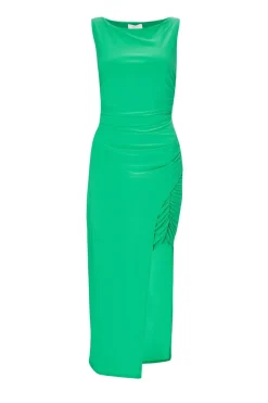 Quiz Going Out|Dresses>Green Asymmetric Midaxi Dress