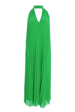Quiz Summer Clothes|Holiday>Green Chiffon Pleated Maxi Dress