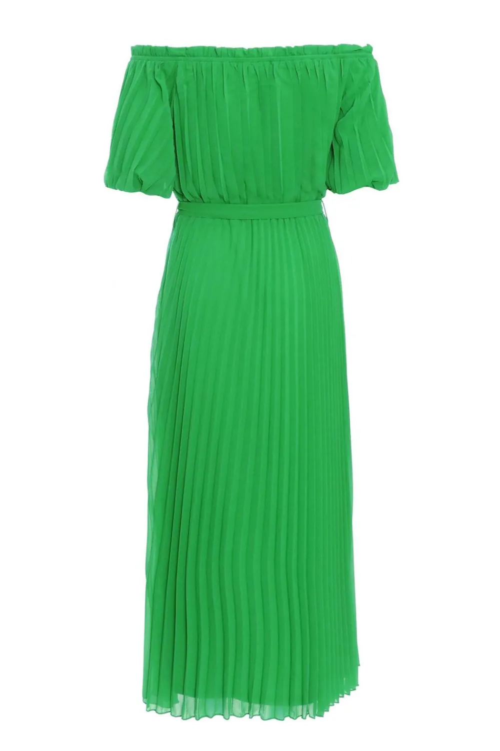 Quiz Evening Dresses|Summer Dresses>Green Chiffon Pleated Midi Dress