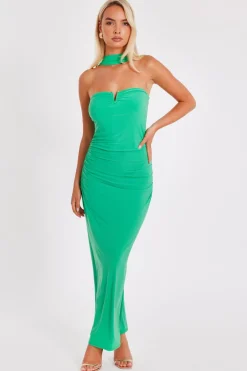Quiz Day At The Races|Christening Guest>Collar Detail Ruched Midaxi Dress