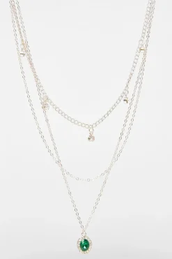Quiz Wedding Accessories|Jewellery>Diamante Jewel Layered Necklace