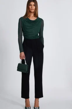 Quiz Going Out Tops|Crop Tops>Green Glitter Mesh Crop Top