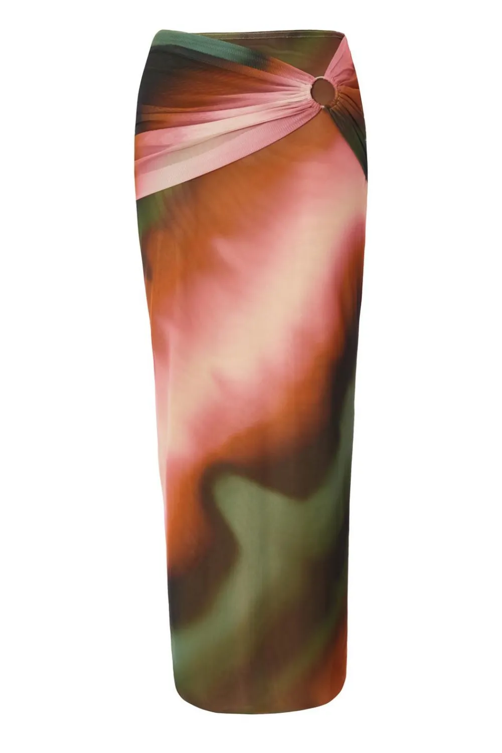 Quiz Summer Clothes|Skirts>Green Mesh Ruched Maxi Skirt