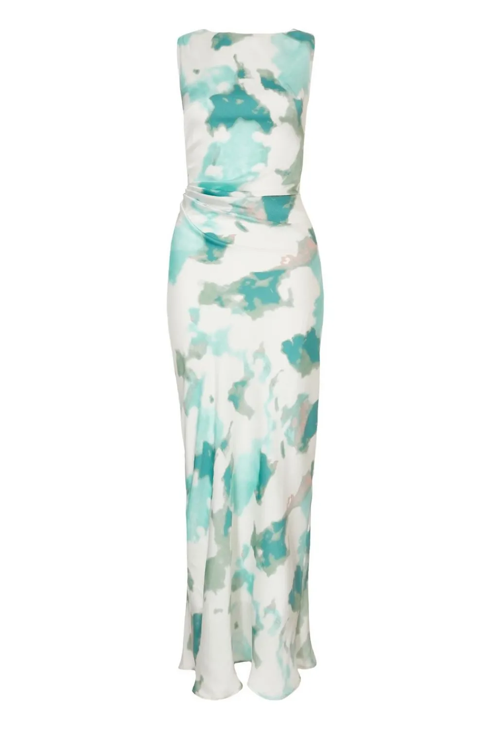 Quiz Evening Dresses|Day At The Races>Green Satin Marble Midaxi Dress