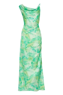 Quiz Day At The Races|Holiday>Green Tie Dye Cowl Midaxi Dress