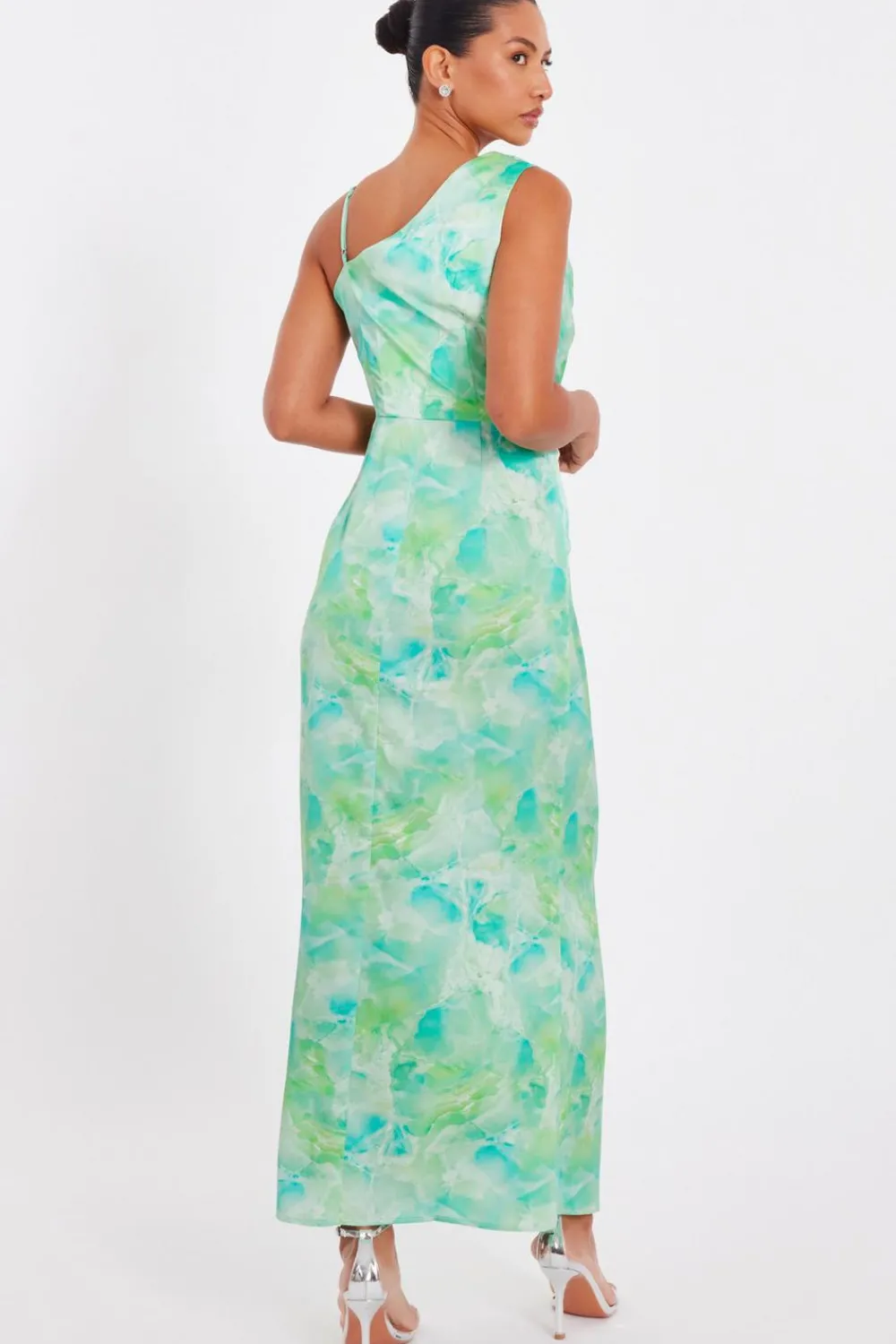 Quiz Day At The Races|Holiday>Green Tie Dye Cowl Midaxi Dress