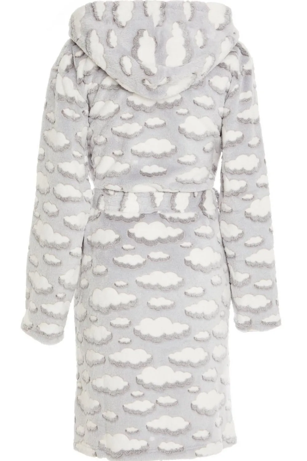 Quiz Nightwear>Grey Cloud Print Fleece Robe