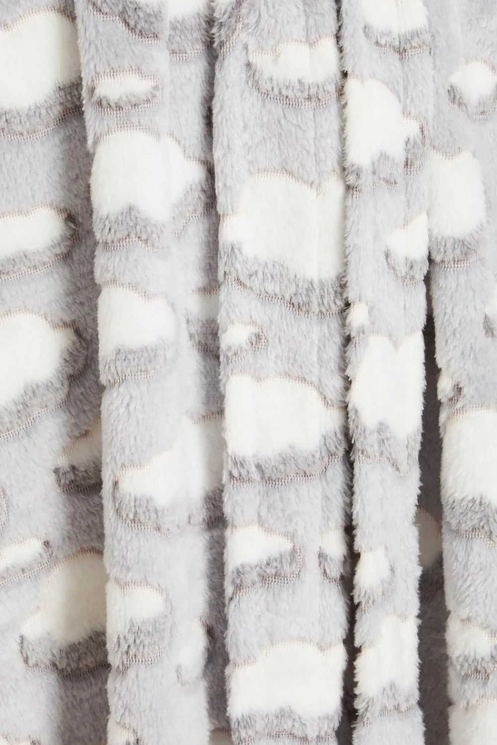 Quiz Nightwear>Grey Cloud Print Fleece Robe