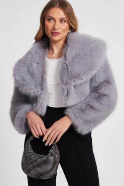 Quiz Jackets & Coats>Faux Fur Cropped Jacket