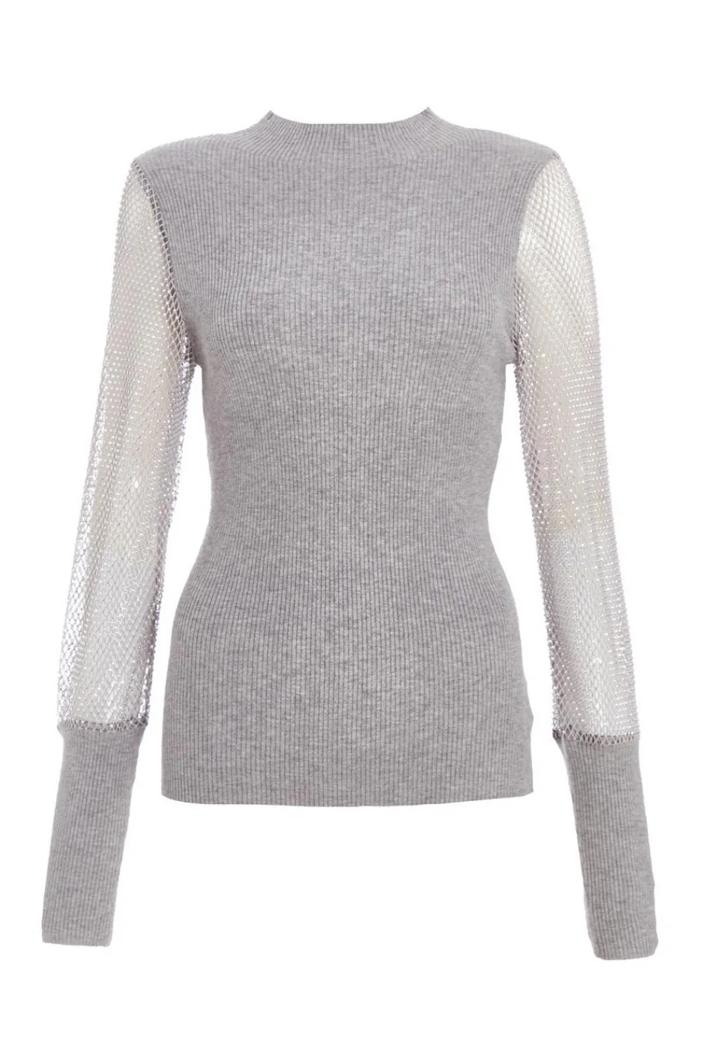 Quiz Knitwear|Jumpers>Knit Diamante Sleeve Jumper