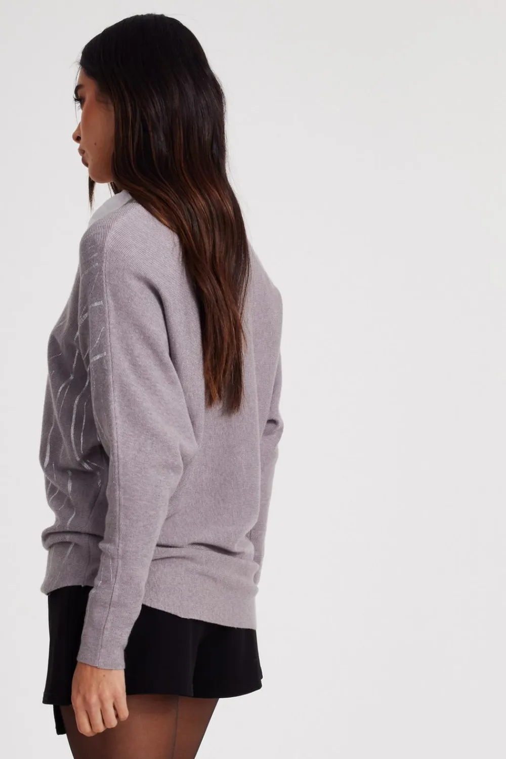 Quiz Knitwear|Jumpers>Knit Foil Detail Jumper