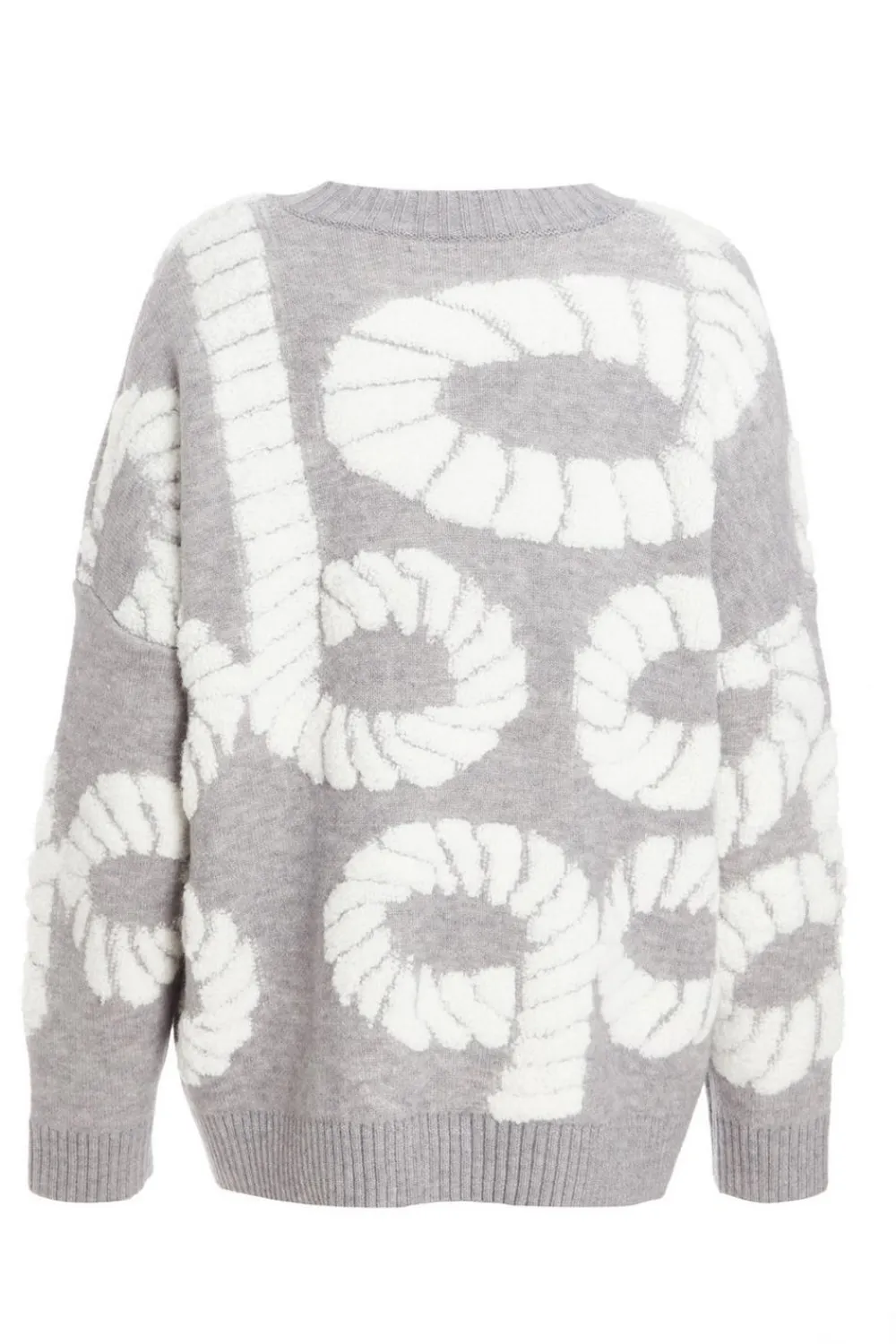 Quiz Knitwear|Casual Clothing>Grey Knit Printed Jumper
