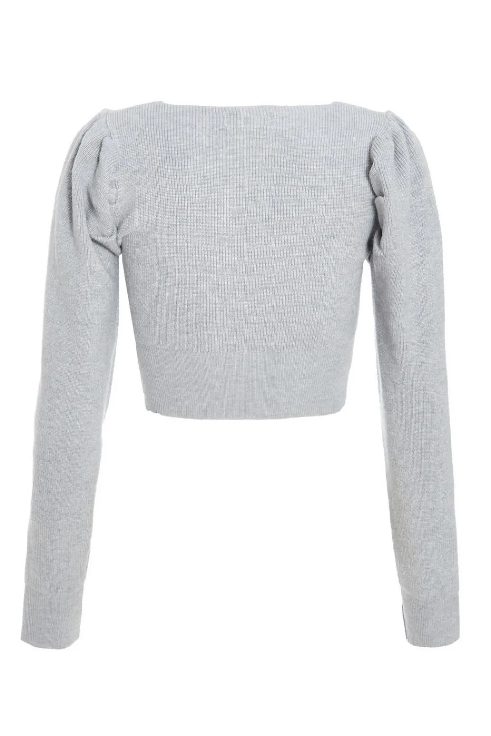Quiz Knitwear>Grey Knitted Cardigan