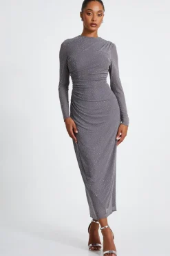 Quiz Prom & Ball|Evening Dresses>Mesh Diamante Maxi Dress