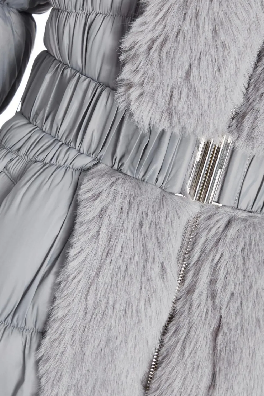 Quiz Casual Clothing>Padded Faux Fur Trim Jacket