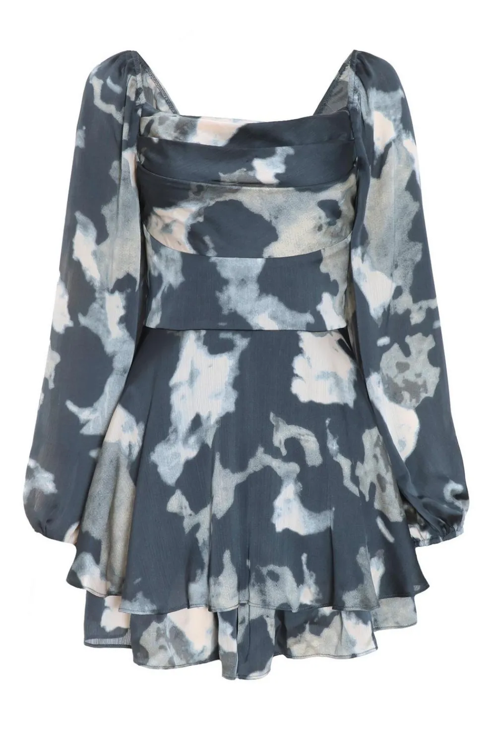 Quiz Playsuits|Playsuits>Grey Smudge Print Playsuit