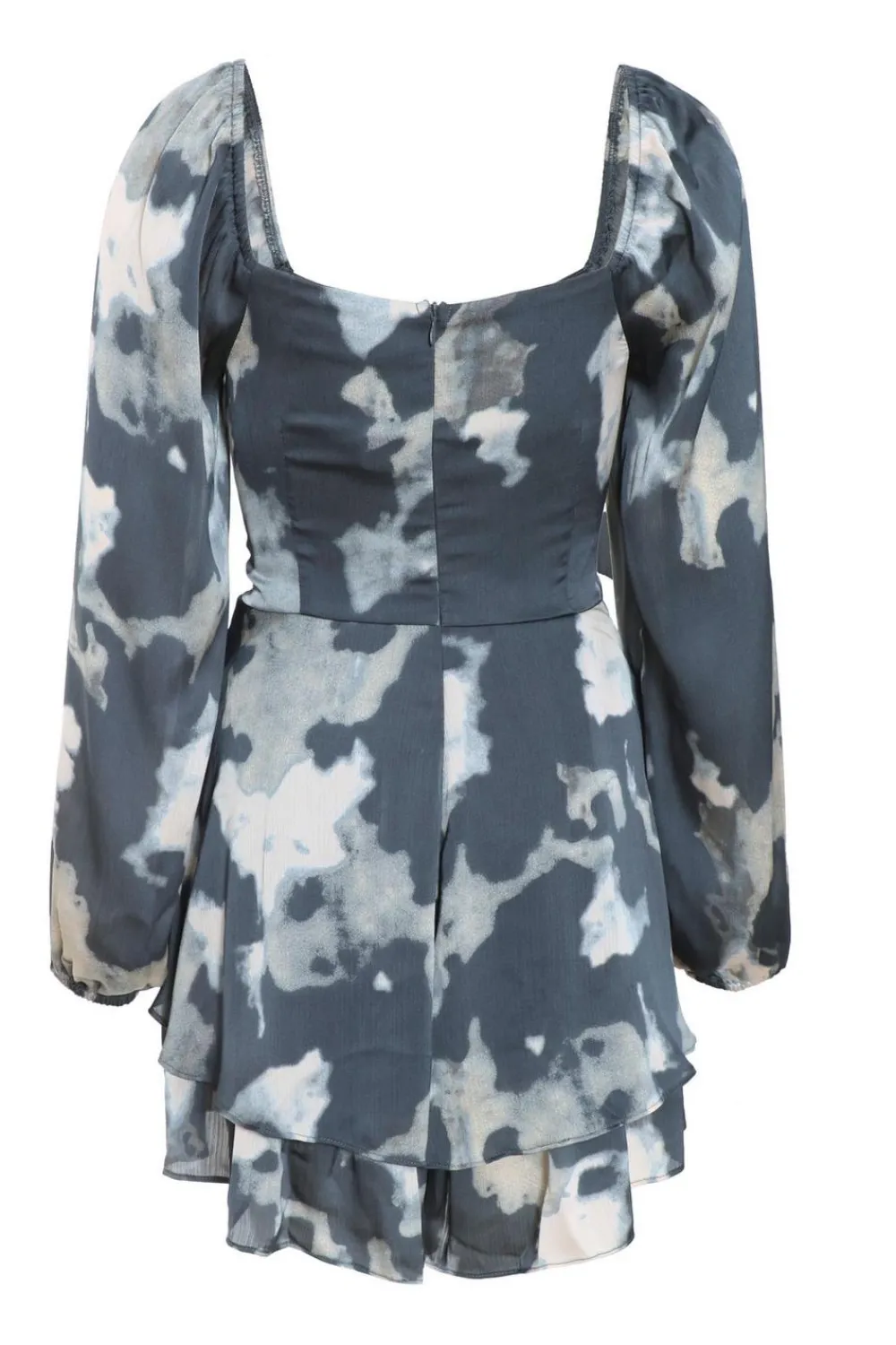 Quiz Playsuits|Playsuits>Grey Smudge Print Playsuit