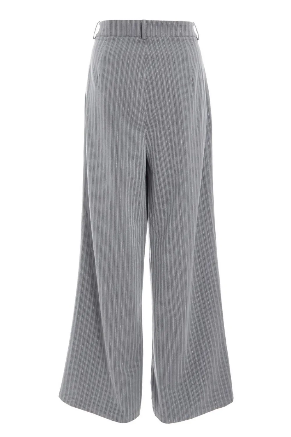 Quiz Workwear|Trousers>Grey Stripe High Waist Trouser