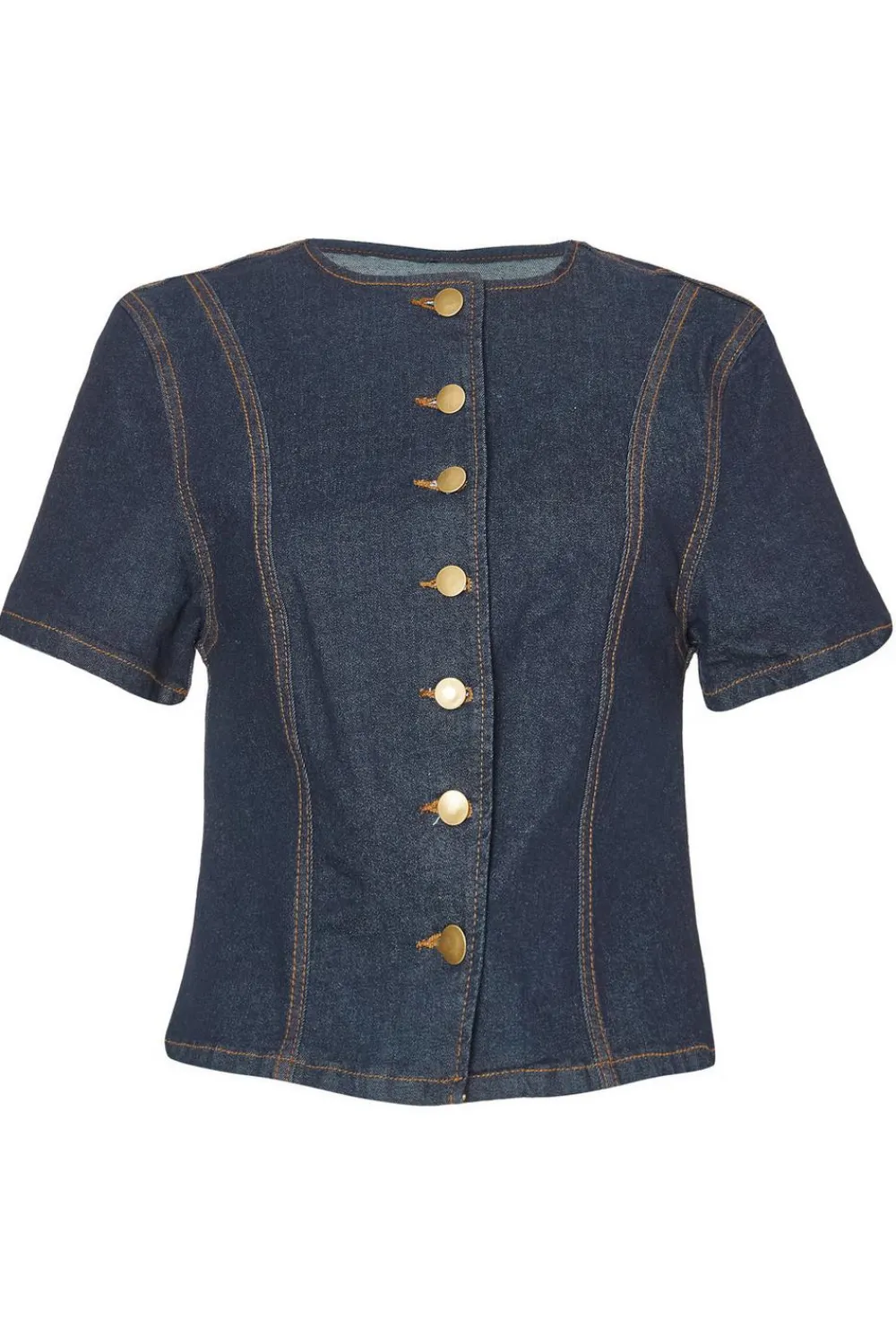 Quiz Going Out Tops|Day Tops>Indigo Denim Button Front Top
