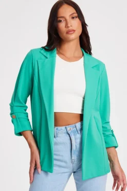 Quiz Workwear|Jackets & Coats>Ruched Sleeve Blazer