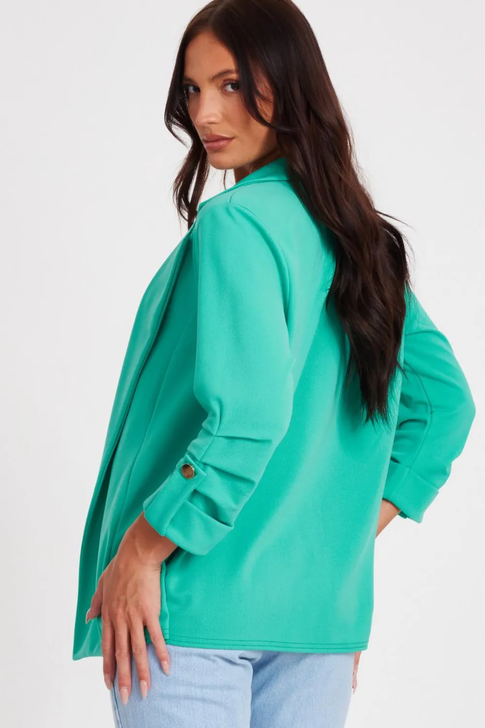 Quiz Workwear|Jackets & Coats>Ruched Sleeve Blazer
