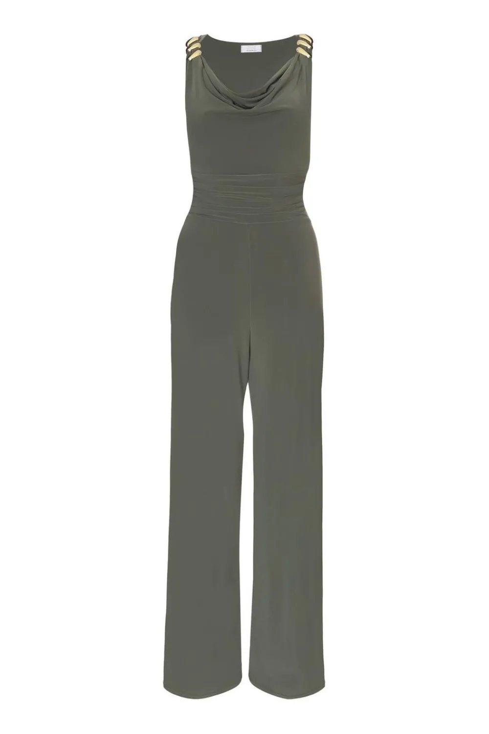 Quiz Going Out Jumpsuits|Evening Jumpsuits>Khaki Buckle Detail Jumpsuit