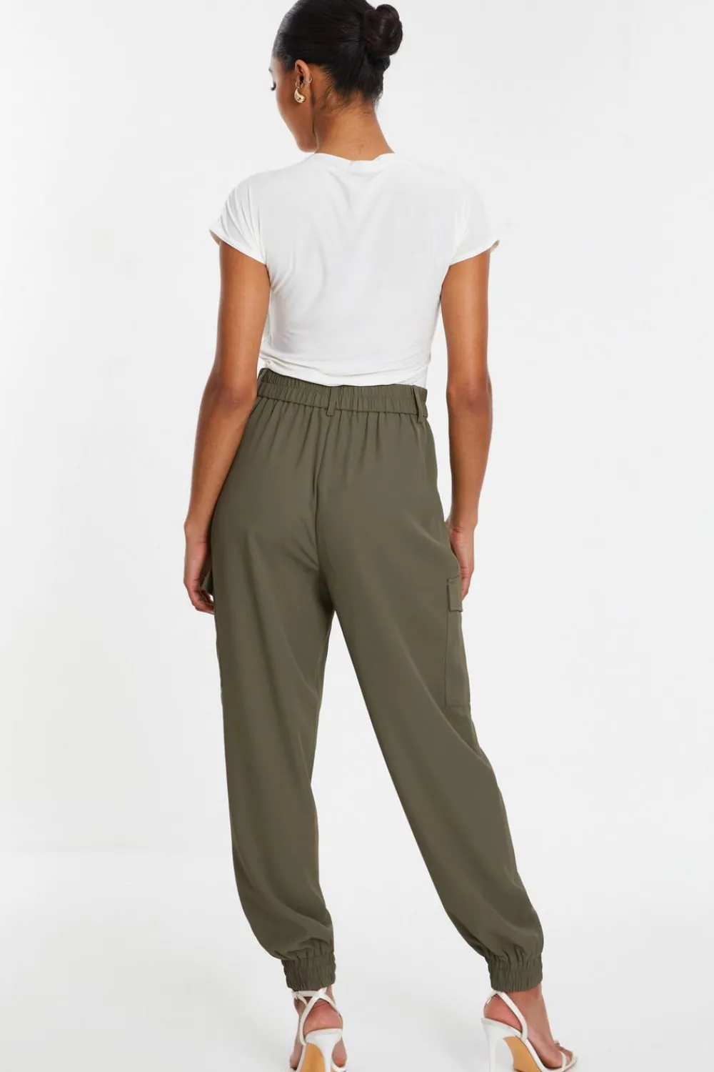 Quiz Trousers|Casual Clothing>Khaki Cargo Cuff Trousers