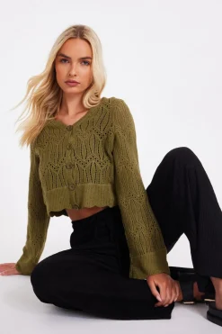 Quiz Summer Clothes|Knitwear>Knit Cropped Cardigan