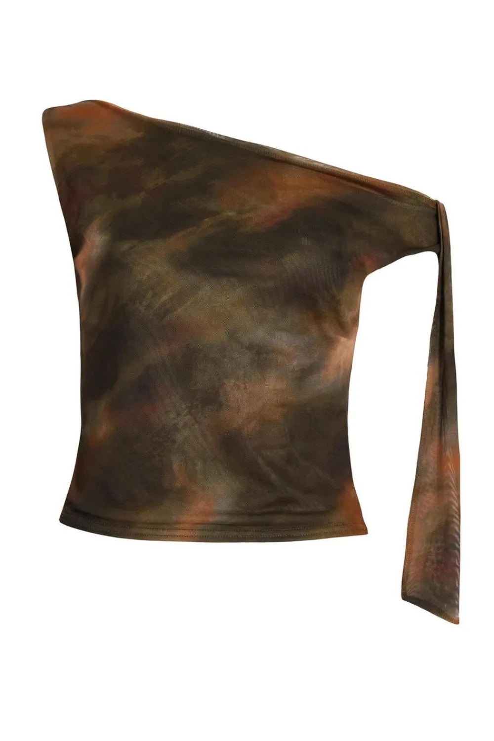 Quiz Going Out Tops|Crop Tops>Khaki Mesh Tie Shoulder Crop Top