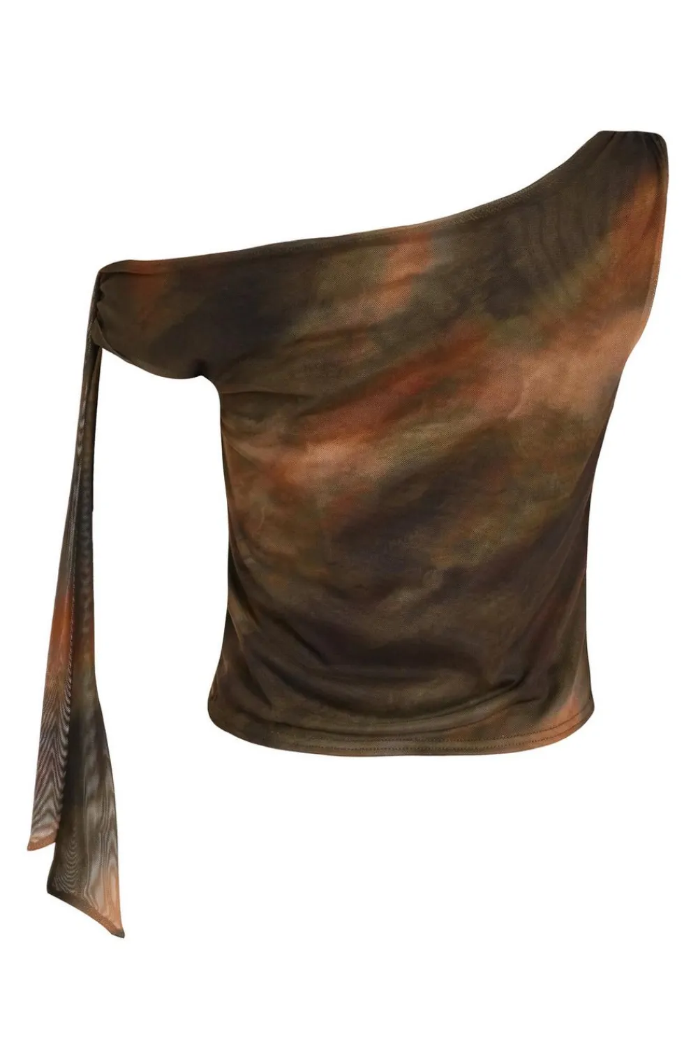 Quiz Going Out Tops|Crop Tops>Khaki Mesh Tie Shoulder Crop Top