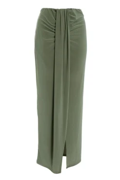Quiz Skirts|Going Out>Ruched Split Maxi Skirt